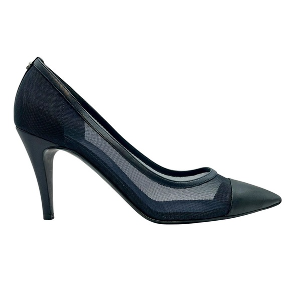 CHANEL Escarpins Interlocking CC Logo Pumps Navy Blue Size 39.5EU, 9.5US - Picture 5 of 15